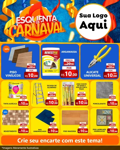 Modelo de Rede Social para Feed Instagram com o tema Esquenta de Carnaval para Material para Construção