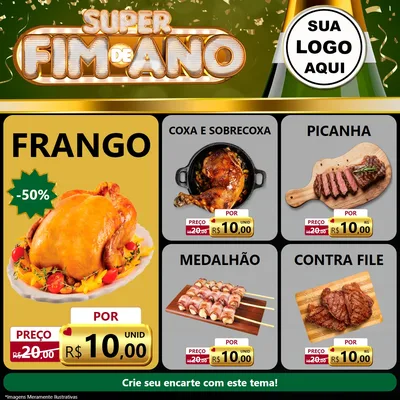 Modelo de Rede Social para Feed Facebook com o tema Super Fim de Ano para Assados