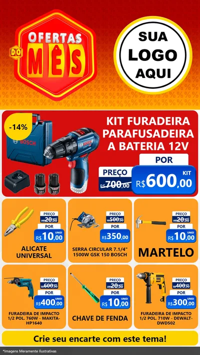 Modelo de Rede Social para Stories com o tema Ofertas do Mês para Maquinas e Ferramentas