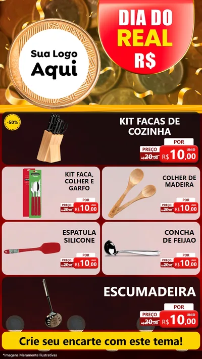 Modelo de TV para TV Vertical com o tema Dia do Real para Utilidades Domésticas