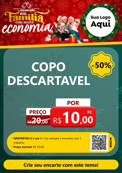 Modelo de Cartaz para Cartaz A4 Vertical com o tema Momento em Família (Natal) para Embalagens