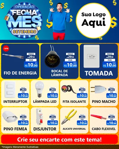 Modelo de Rede Social para Feed Instagram com o tema Operação Fecha Mês Setembro para Materiais Elétricos