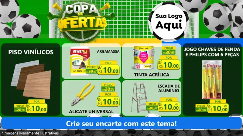 Modelo de TV para TV Horizontal com o tema Copa De Ofertas para Material para Construção