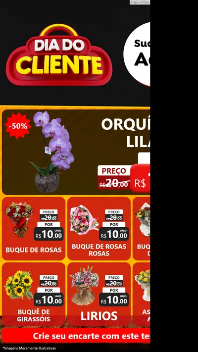 Modelo de Rede Social para Stories com o tema Dia do Cliente para Floricultura e jardim