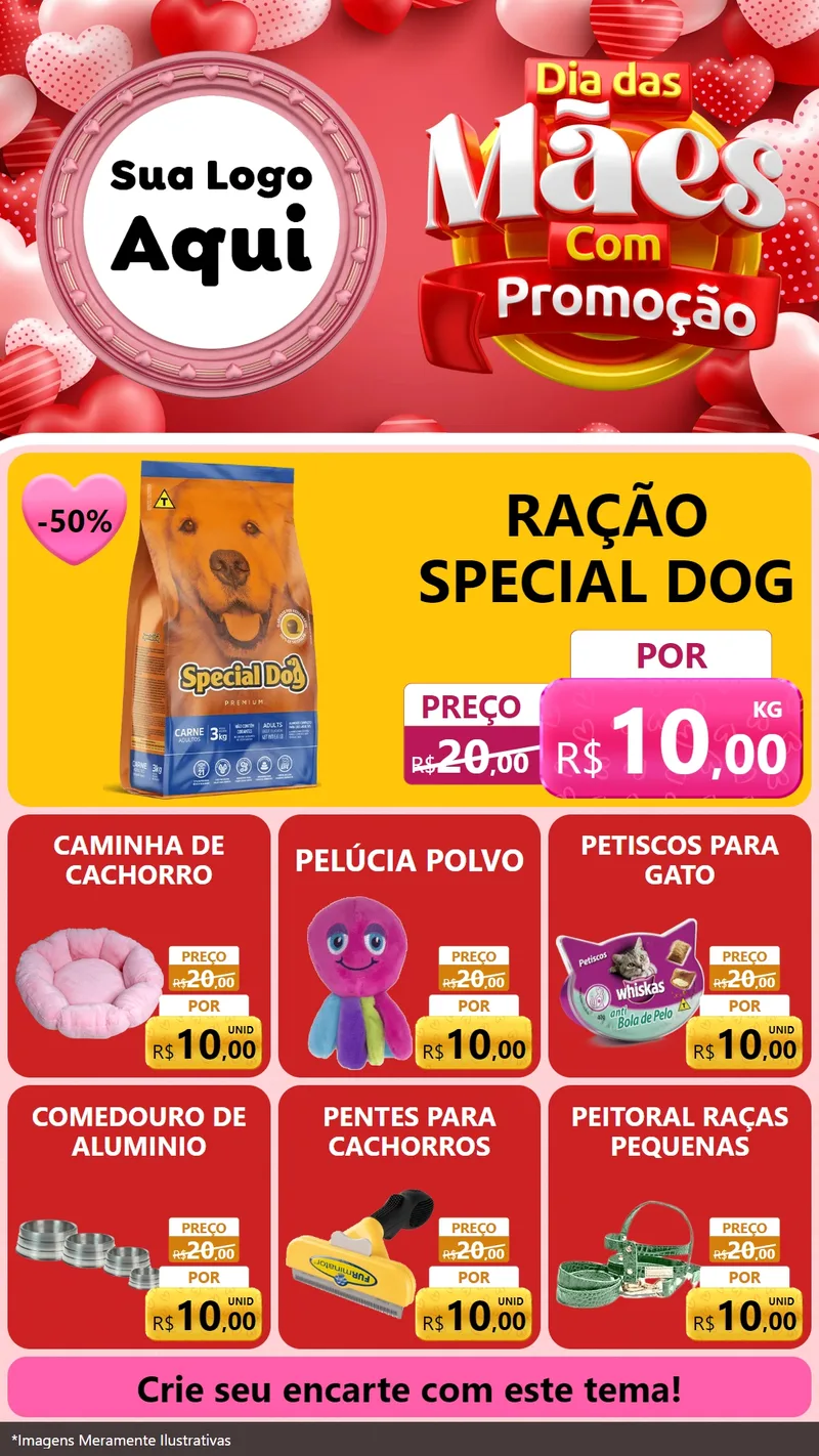 Modelo de Rede Social para Stories com o tema Dia Das Mães Com Promoção para Pet Shop
