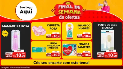 Modelo de TV para TV Horizontal com o tema Final de Semana de Ofertas para Bebês