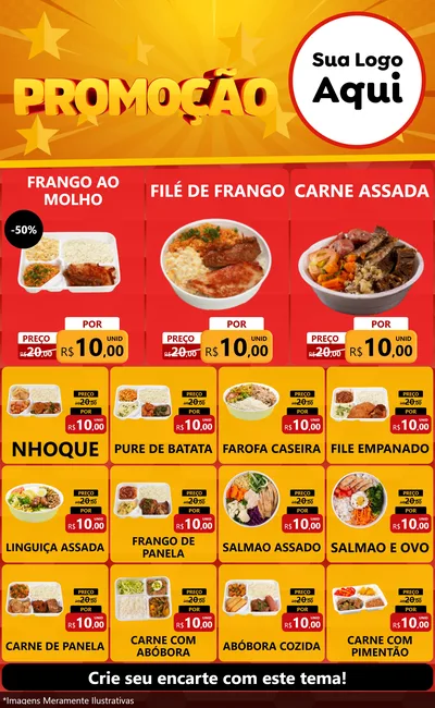 Modelo de Encarte para Encarte Grande com o tema Promoção para Restaurante