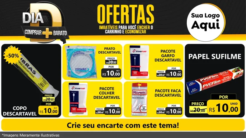 Modelo de TV para TV Horizontal com o tema Dia D Mais Economia para Embalagens