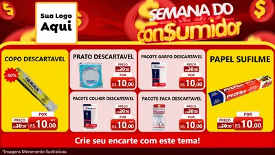 Modelo de TV para TV Horizontal com o tema Semana do Consumidor para Embalagens