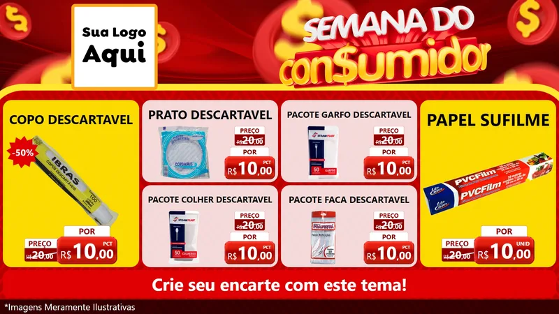 Modelo de TV para TV Horizontal com o tema Semana do Consumidor para Embalagens