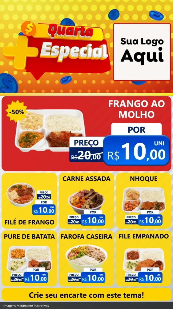 Modelo de Rede Social para Stories com o tema Quarta Mais Especial para Restaurante