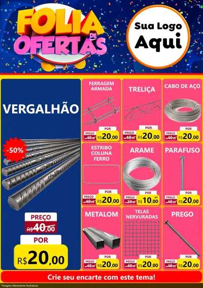 Modelo de Encarte para Encarte A4 Vertical com o tema Folia de Ofertas para Ferragens
