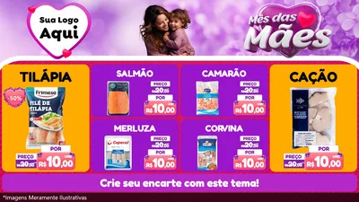 Modelo de TV para TV Horizontal com o tema Mês das Mães para Peixaria
