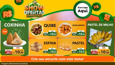 Modelo de TV para TV Horizontal com o tema Show de Ofertas Imbatíveis para Salgadaria
