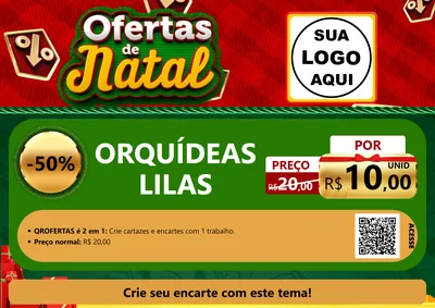 Modelo de Cartaz para Cartaz A4 Horizontal com o tema Ofertas de Natal para Floricultura e jardim