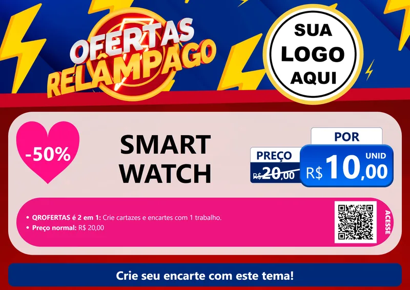 Modelo de Cartaz para Cartaz A4 Horizontal com o tema Ofertas Relâmpago para Informática