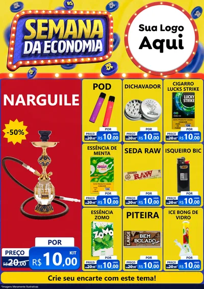 Modelo de Encarte para Encarte A4 Vertical com o tema Semana da Economia para Tabacaria