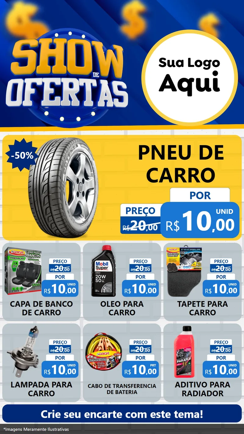 Modelo de Rede Social para Stories com o tema Show de Ofertas para Auto peças