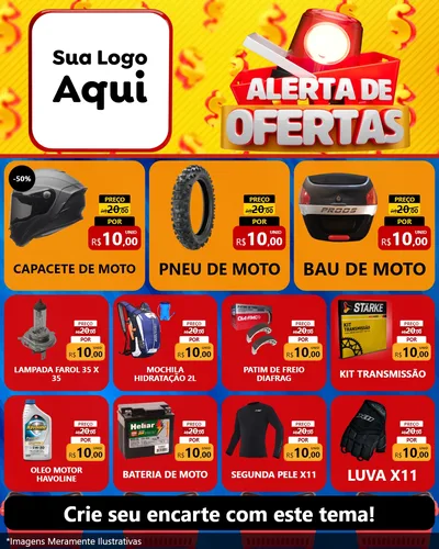 Modelo de Rede Social para Feed Instagram com o tema Alerta de Ofertas para Moto peças