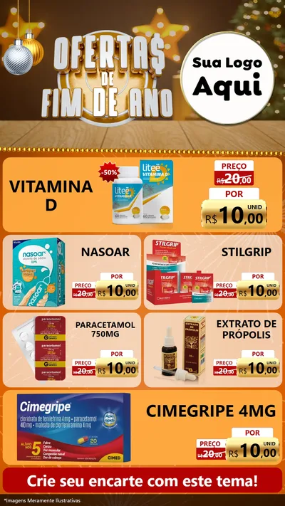 Modelo de TV para TV Vertical com o tema Ofertas de Fim de Ano para Farmácia