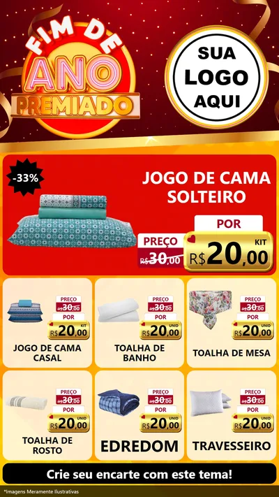Modelo de Rede Social para Stories com o tema Fim de Ano Premiado para Cama, Mesa e Banho