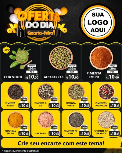 Modelo de Rede Social para Feed Instagram com o tema Oferta do Dia - Quarta Feira! para Produtos Naturais