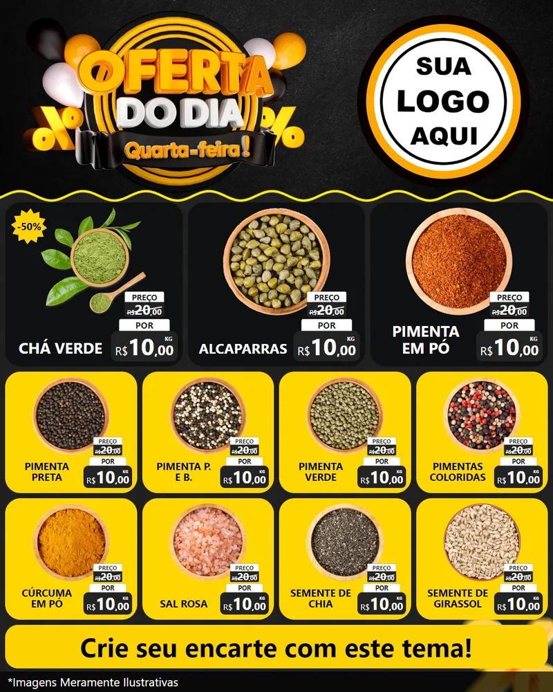 Modelo de Rede Social para Feed Instagram com o tema Oferta do Dia - Quarta Feira! para Produtos Naturais