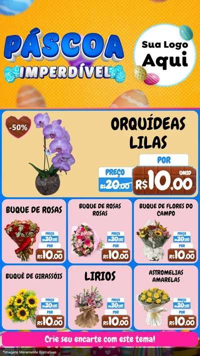 Modelo de Rede Social para Stories com o tema Páscoa Imperdível para Floricultura e jardim