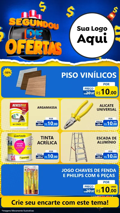 Modelo de TV para TV Vertical com o tema Segundou de Ofertas para Material para Construção