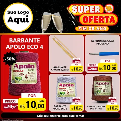 Modelo de Rede Social para Feed Facebook com o tema Super Oferta Fim de Ano para Armarinho e Aviamentos