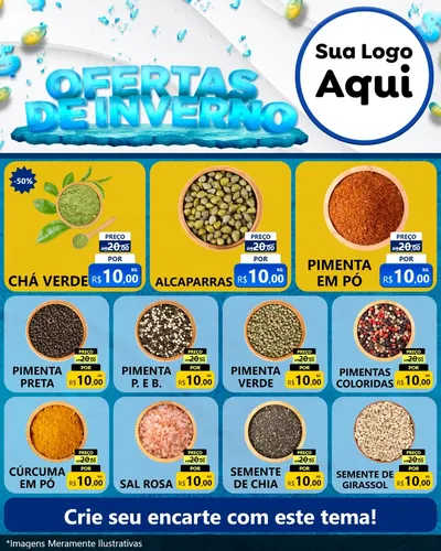 Modelo de Rede Social para Feed Instagram com o tema Ofertas de Inverno para Produtos Naturais