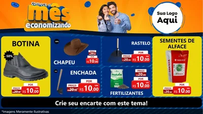 Modelo de TV para TV Horizontal com o tema Comece O Mês Economizando para Agropecuária