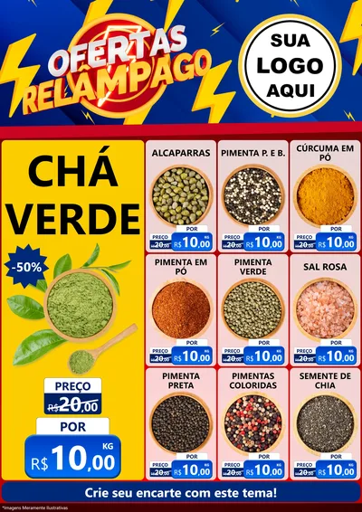 Modelo de Encarte para Encarte A4 Vertical com o tema Ofertas Relâmpago para Produtos Naturais