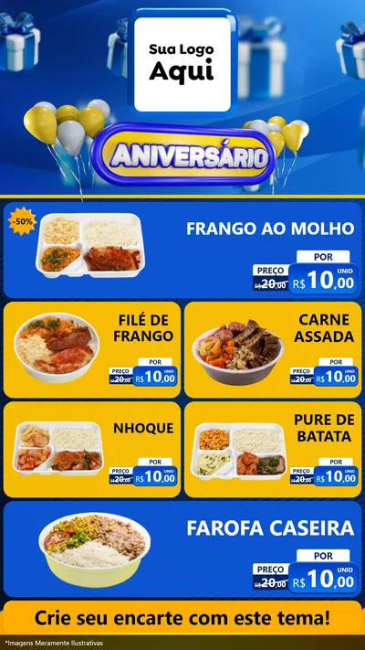 Modelo de TV para TV Vertical com o tema Aniversário para Restaurante