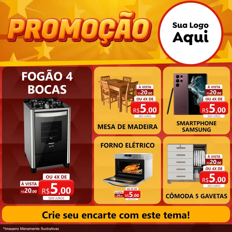 Modelo de Rede Social para Feed Facebook com o tema Promoção para Móveis e Eletro