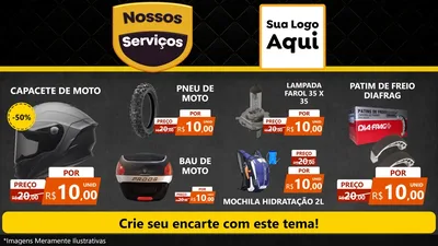 Modelo de TV para TV Horizontal com o tema Nossos Serviços para Moto peças