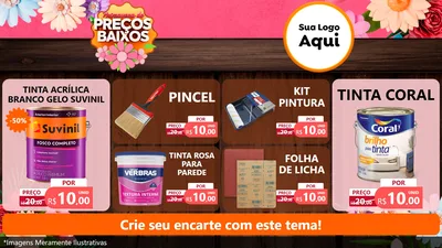Modelo de TV para TV Horizontal com o tema Primavera de Preços Baixos para Tintas e Ferramentas