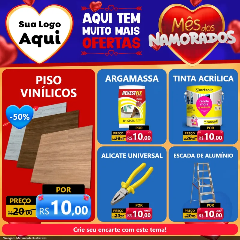 Modelo de Rede Social para Feed Facebook com o tema Mês dos Namorados para Material para Construção