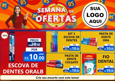 Modelo de Encarte para Encarte A4 Horizontal com o tema Semana de Ofertas para Higiene Pessoal