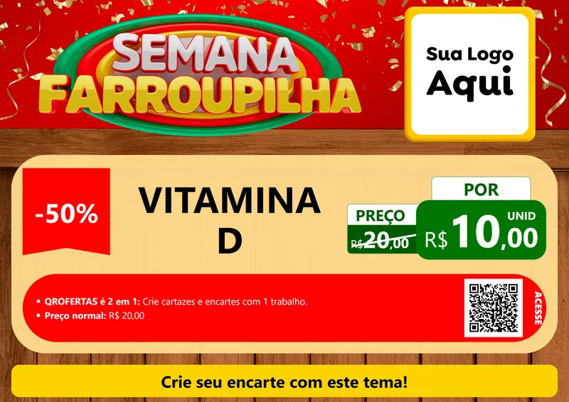 Modelo de Cartaz para Cartaz A4 Horizontal com o tema Semana Farroupilha para Farmácia