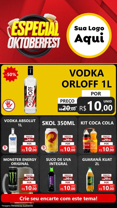 Modelo de Rede Social para Stories com o tema Especial Oktoberfest para Distribuidora de bebidas