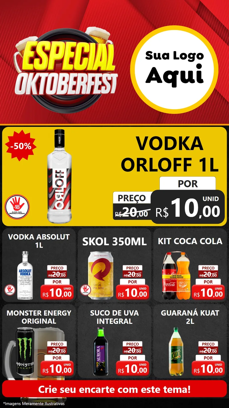 Modelo de Rede Social para Stories com o tema Especial Oktoberfest para Distribuidora de bebidas