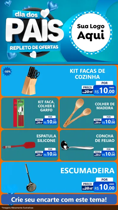 Modelo de TV para TV Vertical com o tema Dia Dos Pais Repleto de Ofertas para Utilidades Domésticas