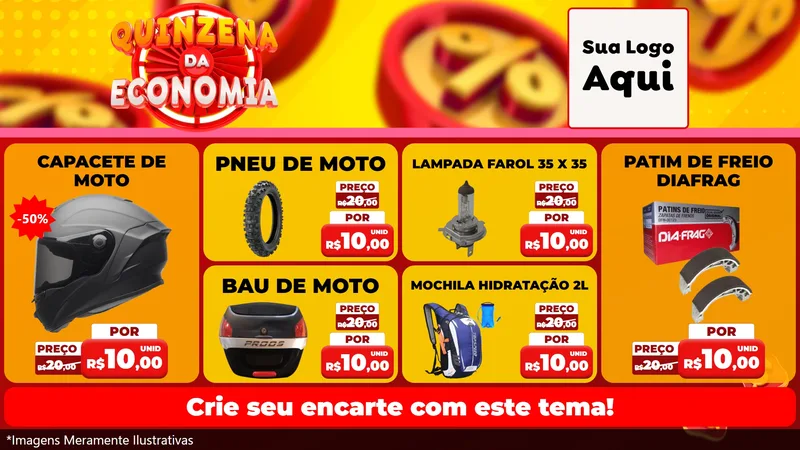 Modelo de TV para TV Horizontal com o tema Quinzena Da Economia para Moto peças