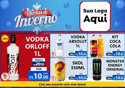 Modelo de Encarte para Encarte A4 Horizontal com o tema Ofertas de Inverno para Distribuidora de bebidas
