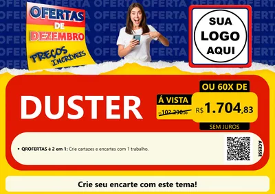 Modelo de Cartaz para Cartaz A4 Horizontal com o tema Ofertas de Dezembro - Preços Incríveis para Concessionaria de Carros