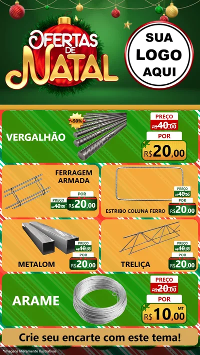 Modelo de TV para TV Vertical com o tema Ofertas de Natal para Ferragens