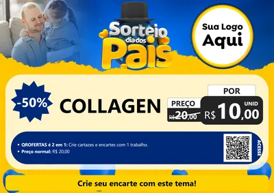 Modelo de Cartaz para Cartaz A4 Horizontal com o tema Sorteio Dia Dos Pais para Suplementos alimentares