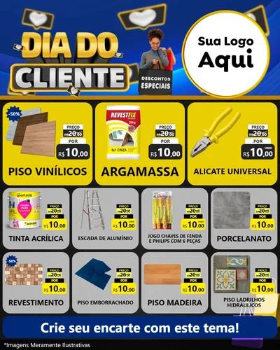 Modelo de Rede Social para Feed Instagram com o tema Dia Do Cliente para Material para Construção