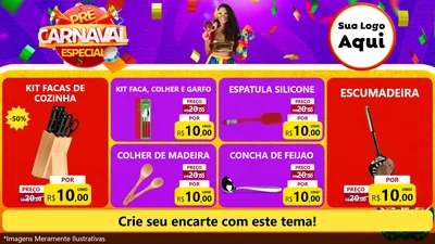 Modelo de TV para TV Horizontal com o tema Pré-Carnaval Especial para Utilidades Domésticas